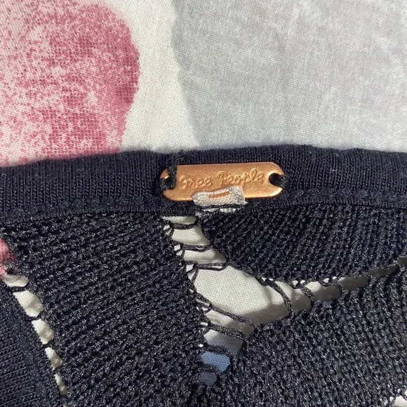 Free People Black Lace Crochet Wild Thing Mini Dress - Picture 7 of 8